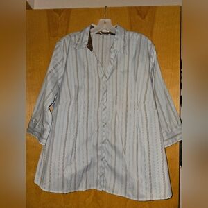 DC Blue and Brown Striped Blouse